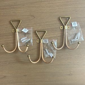 Brand New! Set of 3 - Anchor Double Wall Hooks - World Market